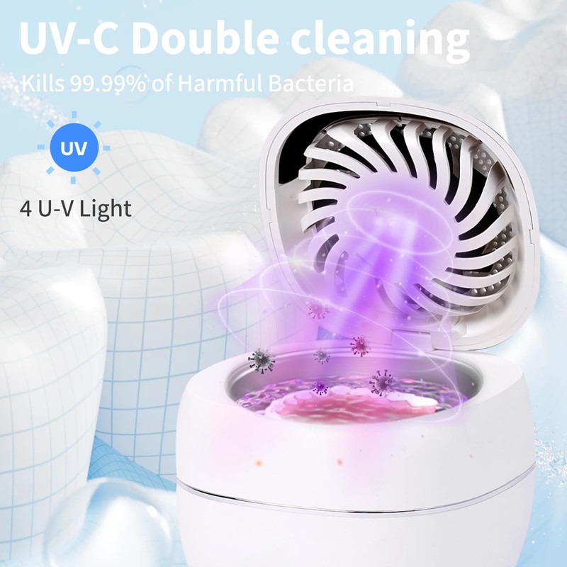 Ultrasonic Retainer Cleaner, Retainer Cleaner Machine for Dentures, Mouth Guards,