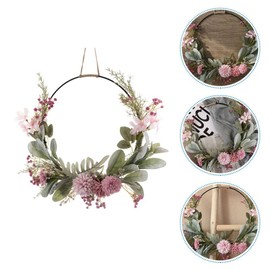 GALPADA Artificial Flowers Metal Ring Eucalyptus Wreath Floral Door Wreath Wall Wreath Garland Easter Wreath Spring Wreath Flower Wreath Easter Decoration Spring Decoration for Easter Front Door