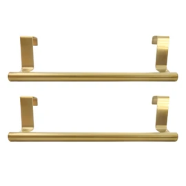 Lilaly 2 PCS Gold 9.25" Kitchen Towel Holder, Over Cabinet Towel Bar