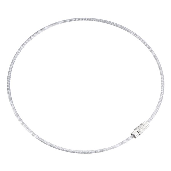 uxcell Wire Keychain Length Key Ring Loop Cable for Lanyards