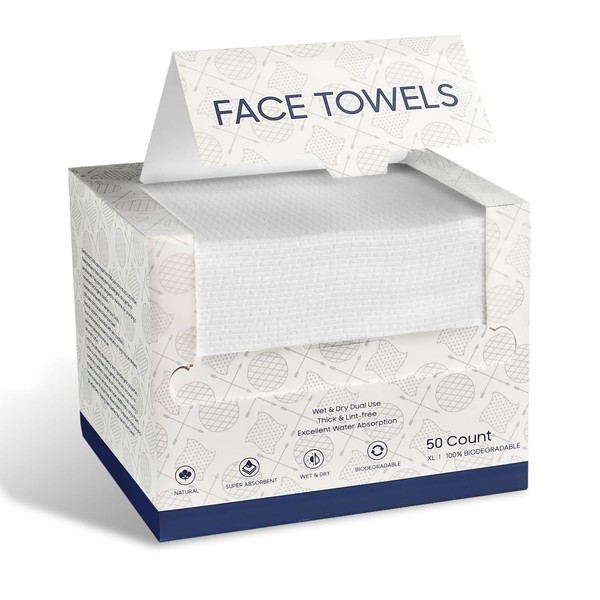 Face Towel, for Daily Cleansing, Makeup Remover wth XL 50pcs