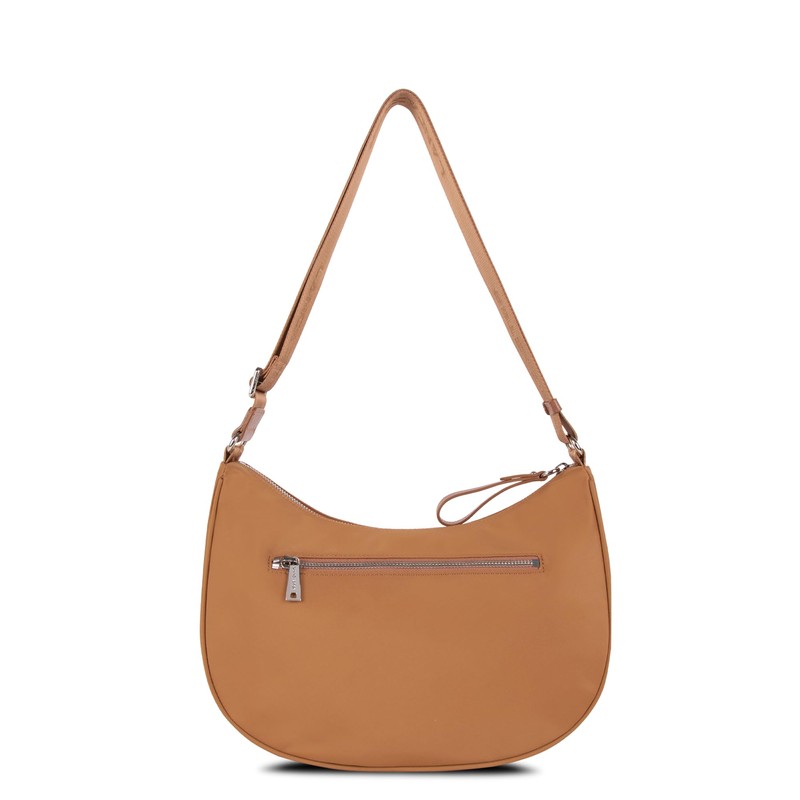 LANCASTER Basic Premium Hobo Bag, camel