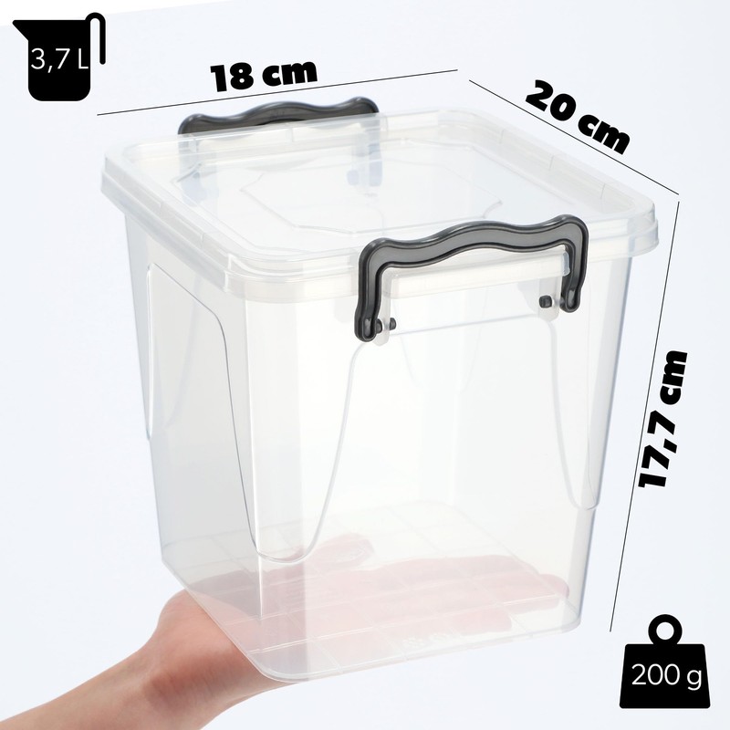 KADAX Storage Box with Lid, Robust Plastic Container, Lunch Box,