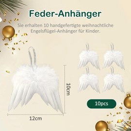 Pack of 10 Angel Wings White Angel Wings Decoration Angel Wings Angel Wings Pendant Decoration White Feathers Christmas Angel Wings Pendant Christmas Tree Decoration