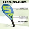 INSUM Round Padel Racket, Carbon Fiber Face with EVA Soft