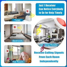 CYSSJF Remote Emergency Strobe Siren Alarm Kit Waterproof Outdoor Loud Panic Sos Warning System for Business Home Shop Hotel School 1 Red Flashing Siren 2 Call Buttons