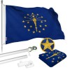 UD_G128 Combo Pack: 6 Ft Tangle Free Spinning Flagpole (Silver)