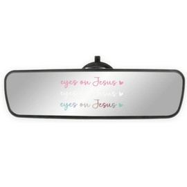 3PCS Eyes On Jesus Decal Christian Religious Gifts for Women Car Reflective Rearview Mirror Stickers, Car Decor Rear View Accessories, Self Affirmations Self-Adhesive Stickers(Three Colors)