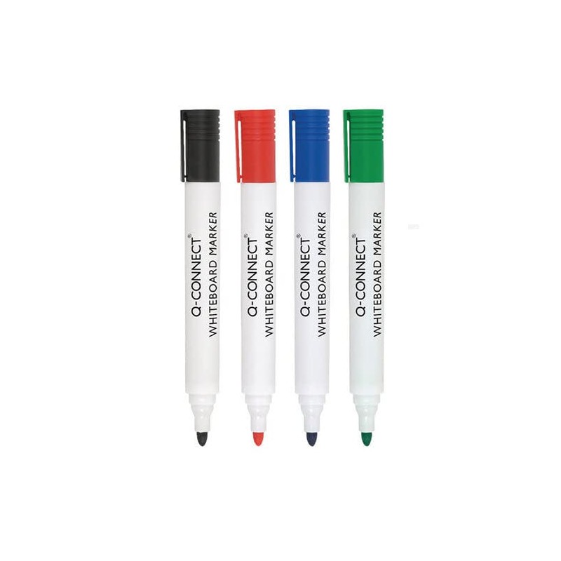 Q-Connect Drywipe Marker Pen Assorted (Pack of 4)