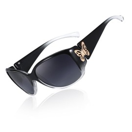 TJUTR Polarised Sunglasses for Womens Wrap Around Sun Glasses with UV400 Protection Trendy Butterfly Design