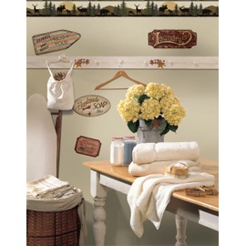 York Wallcoverings Lale Forest Lodge Scenic Silhouette Border, Browns