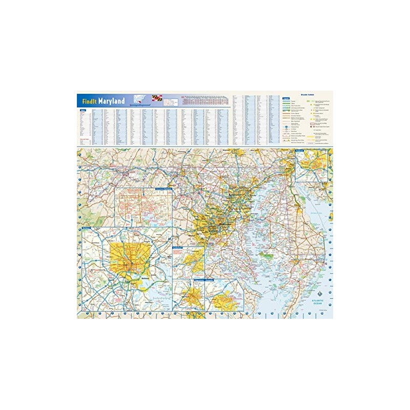 Maryland State Wall Map - 20.75" x 18.5" Laminated
