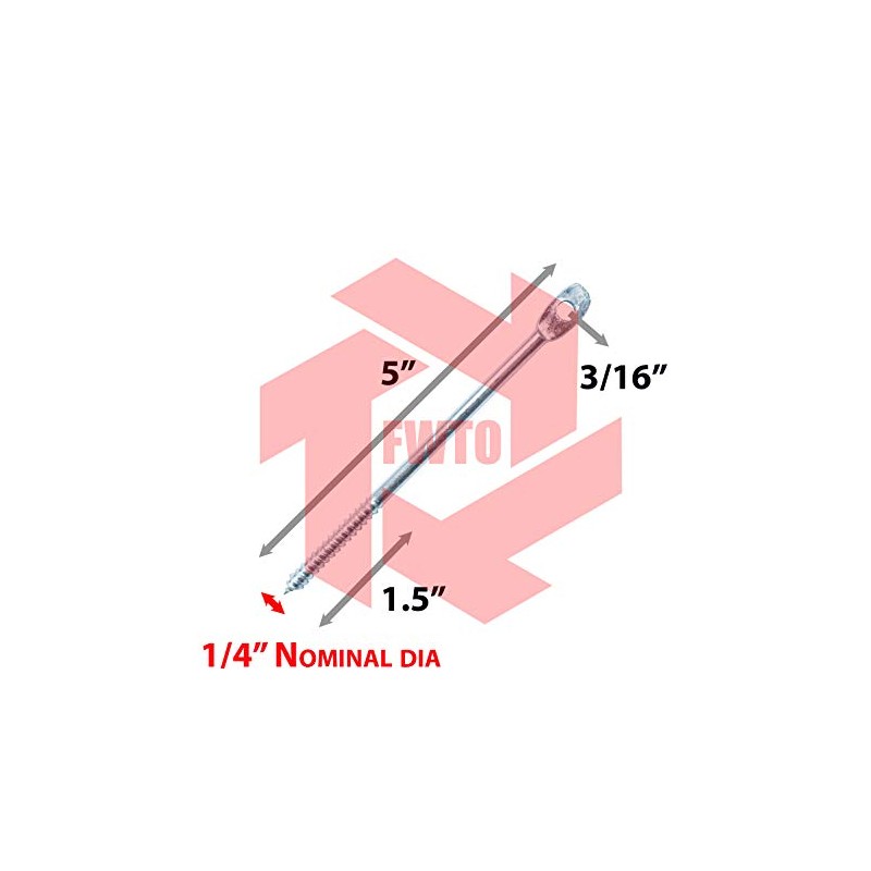 5" Eye Lag Wood Dura-Screws Zinc Plated (Qty 100)