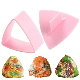 HJUWANG Triangle Sushi Mold Kitchen Sushi Making Mould Sushi Maker Mold DIY Triangle Sushi Press Kitchen Gadget Mini Onigiri Press (Pink)