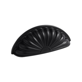 JIASENBAO Black Cabinet Cup Pulls 3" Hole Center 2 Pack Matte Drawer Pulls Kitchen Hardware Cabinet Handles Dresser Handles Knobs