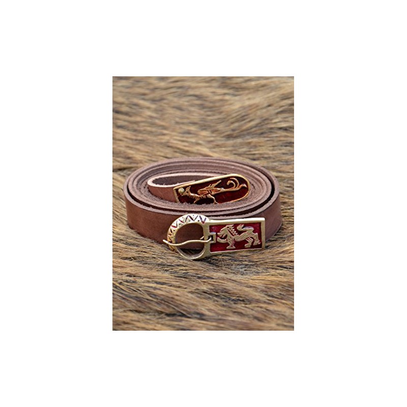 Battle-Merchant Medieval Long Belt with Griffin and Lion Motif -