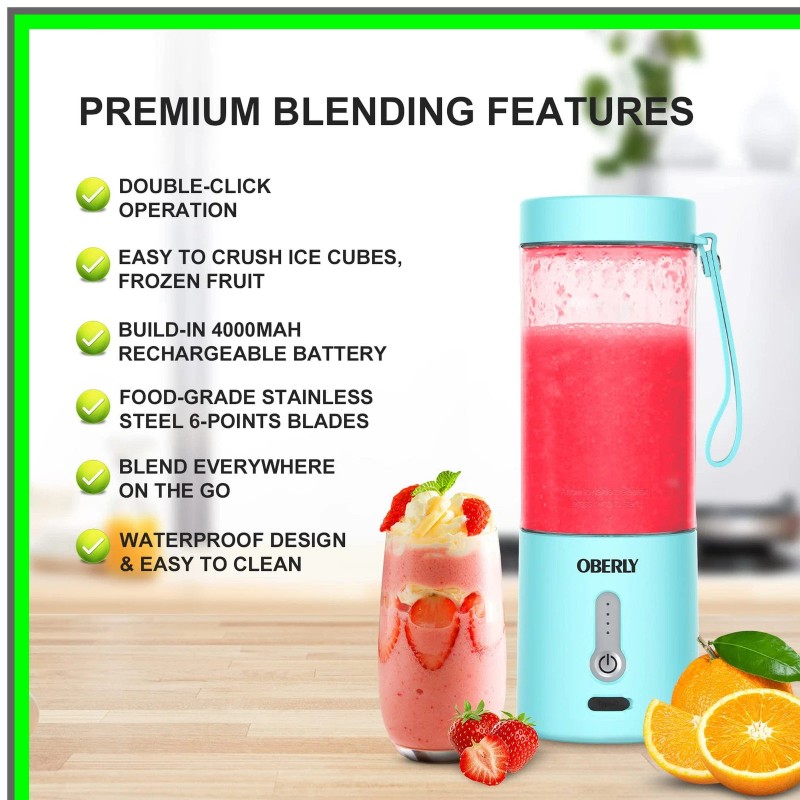 MODAIS Portable USB Rechargeable Blender for Smoothies and Shakes