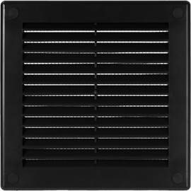 ventilación Systems 4.5 x 4.5 pulgadas (dimensiones abiertas) Cubierta de ventilación de plástico negro – Rejilla de ventilación plana cuadrada – Deflector de ventilación de aire – HVAC 5.9 x 5.9