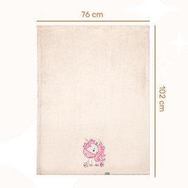Be Mammy BE20-168 Warm Baby Blanket Baby Gift (Beige - Unicorn)