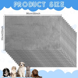 Thyle 12 Pcs Washable Pee Pads Reusable Dog Training Pads Waterproof Puppy Pads Bulk Pet Whelping Pads Small Dog Bed Pads(35 x 22 Inch, Gray)