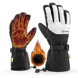 Qunature Ski Gloves Thermal Snow Gloves Touchscreen Windproof Waterproof Warm Fleece Lined Non-Slip Palm Adjustable Portable Snowboarding Gloves Men Women Skiing Skating Cycling