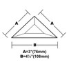 3"x 3"x 4-1/4" Triangle Glass Bevel - 10 Pieces