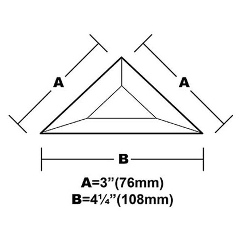 3"x 3"x 4-1/4" Triangle Glass Bevel - 10 Pieces
