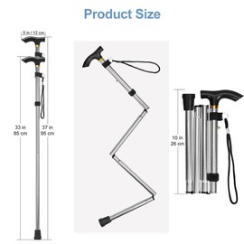 Foldable Walking Poles, 85-95 cm, Nordic Aluminium Trekking Poles for Men and Women for Trekking and Hiking