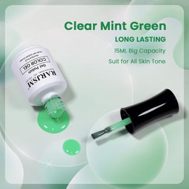 RARJSM Jelly Gel Nail Polish Mint Green Clear Light Green Gel Nail Polish Transparent Pastel Nude Sheer Nail Gel Polish Varnish Curing Requires LED UV French Manicure Soak Off for Home Salon 15ml 1pcs