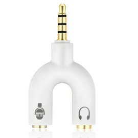 CABLEPELADO Audio Splitter Adapter Headphone Splitter TRRS Audio Adapter Headphone Microphone Splitter Y Design Suitable for Mobile Phones Computer MP3 Tablet White