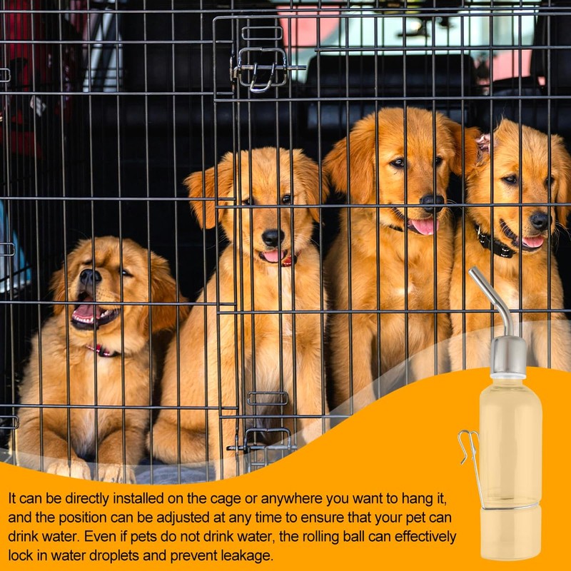 Lotsdonxia 2 Pcs Pet Waterer Bottles Set,Hanging Drinking Bottle,Licking Drinking