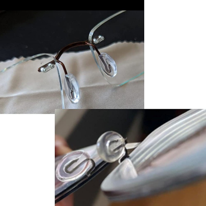 Eyeglasses Nose Pads Push in Rimless Frameless Glasses Frames Replacement