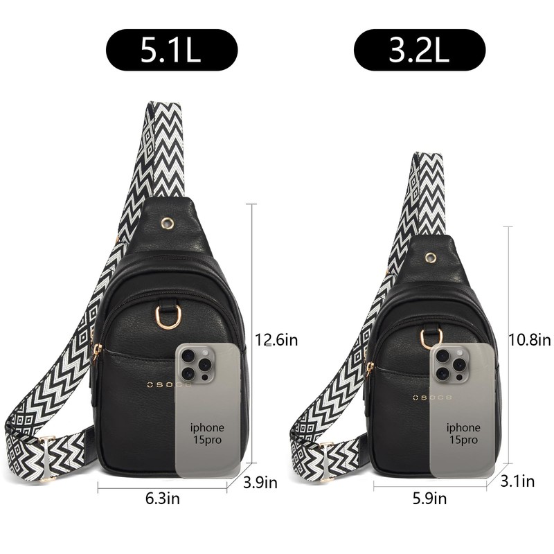 OSOCE Small Sling Bag, Anti-theft Crossbody Shoulder Chest Bag with