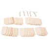 50pcs Wood Pieces DIY Natural Rustic Unfinished Wood with Hemp