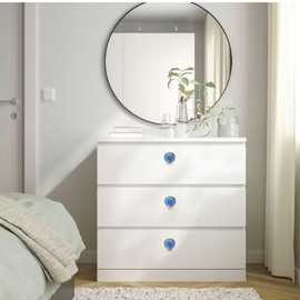 Perilla Home Set of 6 Crystal Knobs for Cabinet & Drawers Decorative Glass Knobs for Home Kitchen Cabinet Hardware Cupboard Glass Door Dresser Wardrobe and Drawer Pulls (Cola Water)