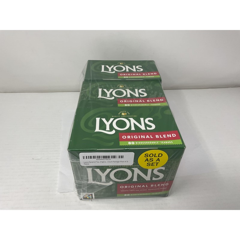 Lyons Pyramid Tea, Original Blend, Tea Bagss, 80-Count Package (Pack
