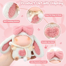 Clothing Accessories 2-Piece for 17 cm Labb, Mini Doll Clothes for Labb Figure, Accessory Set for Rag Doll, Cuddly Toy Clothing Outfit Only, Christmas & Birthday (Bunny Ears Set)