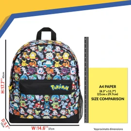 Pokemon Backpack for Kids Teens Boys Girls Pikachu Anime Bookbag Daypack Bag School Sports Gifts for Kids (Multi AOP)