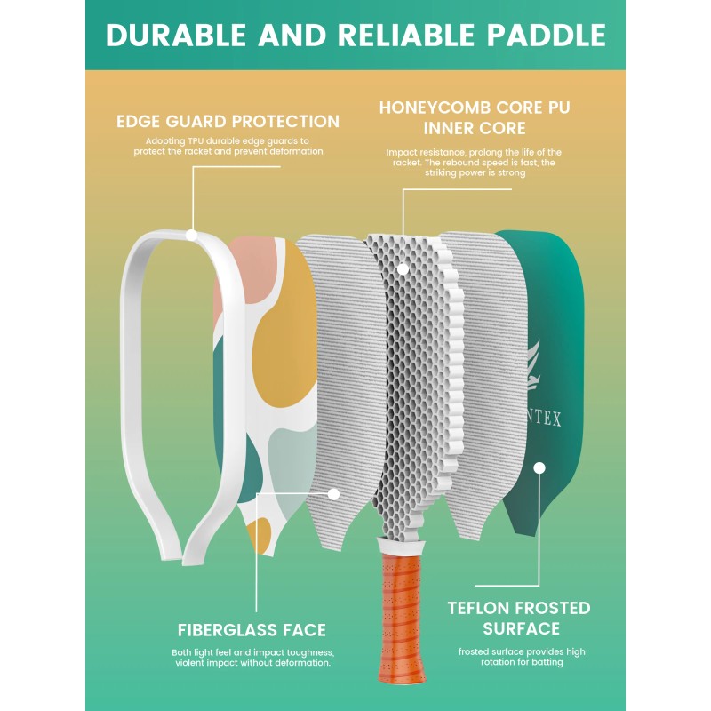 OEM/ODM USAPA Approved Fiberglass Honeycomb Core Pickleball Set with 4