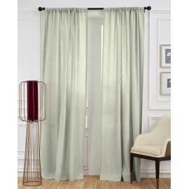 Solino Home 100% Pure Linen Curtain 84 Inches Long – Sage Green 52 x 84 Inch Light Filtering Rod Pocket Curtain – European Flax Window Curtain Panel for Bedroom, Living Room