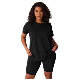 EVANS Curve Pull On Cycling Shorts - Women's - Plus Size Curve Black