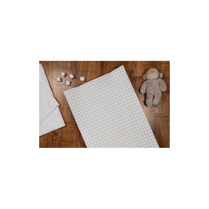 Deluxe Anti Roll Wedge Baby Changing Mat, Oat Gingham, Waterproof