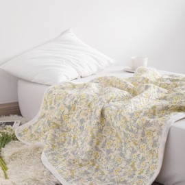 NTBAY Jersey Cotton Quilted Toddler Blanket, Breathable and Warm for Boys and Girls Baby Blanket, 30x40 Inches, Purple Floral