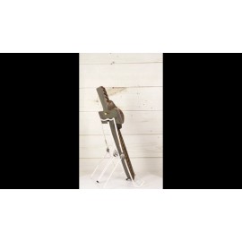 Southwestern Turquoise Fleur De Lis French Lily Faux Wooden Wall Cross Plaque