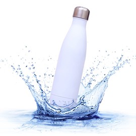sprengers – Trinkflasche aus Edelstahl – auslaufsichere & thermoisolierte Wasserflasche hält Getränke bis zu 18 Stunden warm oder kalt – Wasserflasche für Kohlensäure geeignet (Weiß, 0,5 l)