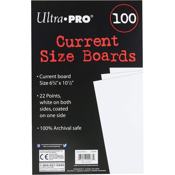 Ultra Pro Current Size Boards, 6.75 X 10.5 (100 Count Pack)
