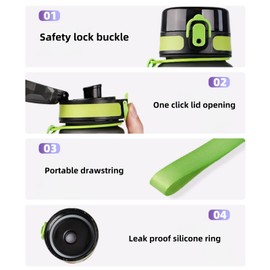 ROSSRORE 1L Sports Water Bottle, BPA-Free Tritan Plastic with Leak-Proof Lid – Spill-Resistant for Adults & Teens, Ideal for Fitness, Cycling, Football, School – Dishwasher Safe