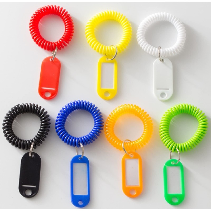 aloala Wrist Key Elastic Coil Key Ring Spiral Spring Band