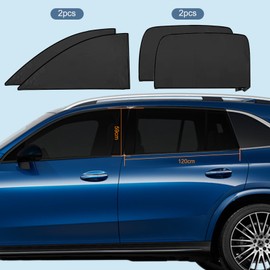 Baby Car Sun Protection, Pack of 4 Sun Protection Car, Sun Protection Car, Children Sun Protection Car Baby with UV Protection, Universal Suitable for Most Cars (Black)