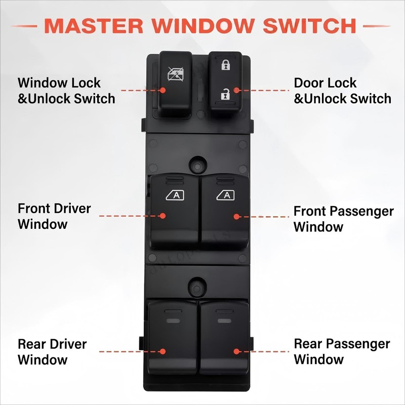 Ftoghe 254011CA6A Driver Side Power Master Window Switch Compatible with